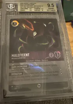 Lorcana Maleficent Mistress of All Evil ENCHANTED FOIL #209/204 BGS 9.5 - Image 3