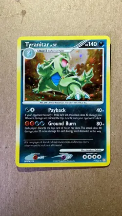 Tyranitar 2007 Mysterious Treasures 17/123 Holo Rare Pokemon TCG - Image 1