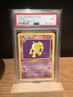 1999 Pokemon Fossil #23 Hypno 1st Edition PSA 9 - Image 1