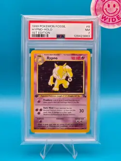 PSA 7 - 1999 POKEMON FOSSIL 8 HYPNO-HOLO 1ST EDITION - Image 1
