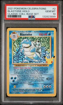 2021 POKEMON CELEBRATIONS CLASSIC COLL #2 BLASTOISE-HOLO PSA 10 - Image 1