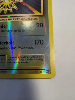 Pokemon TCG Zapdos XY Evolutions #42/108 Rare Reverse HOLO, small crease - Image 5