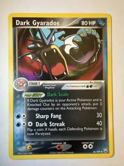 Pokemon TCG Dark Gyarados EX Team Rocket Returns 36/109 Rare Regular 2004 80 HP - Image 1