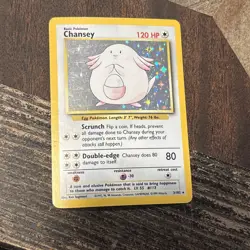 Chansey 3/102 Base Set Unlimited Holo Rare 1999 WotC Vintage Pokemon TCG Card - Image 1
