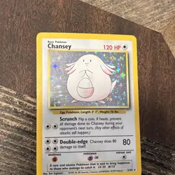 Chansey 3/102 Base Set Unlimited Holo Rare 1999 WotC Vintage Pokemon TCG Card - Image 2
