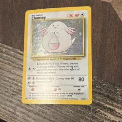 Chansey 3/102 Base Set Unlimited Holo Rare 1999 WotC Vintage Pokemon TCG Card - Image 3