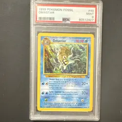 Pokemon Omastar #40/62 Fossil Unlimited Regular PSA 9 English 1999 - Image 1