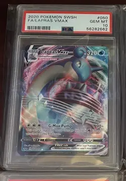 2020 Pokemon Sword & Shield Base Set Lapras Vmax 080 PSA 10 - Image 1