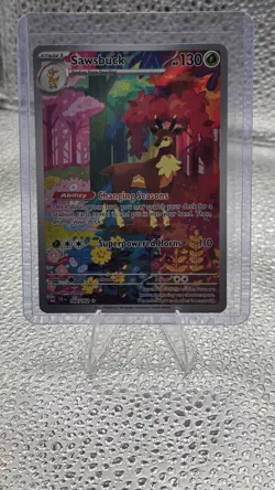 TCG Pokemon English Sawsbuck 166/162 SV05: Temporal Forces Holo - Image 1