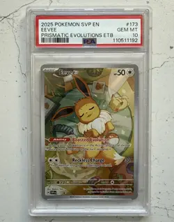Eevee 173 Pokemon Scarlet & Violet Prismatic Evolutions ETB Promo PSA 10 - Image 1