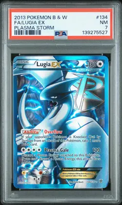 2013 POKEMON B&W PLASMA STORM #134 FULL ART/LUGIA EX PSA 7 - Image 1