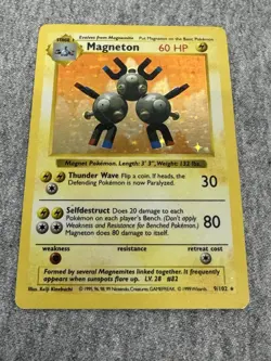 Pokemon TCG Magneton 9/102 Base Set Shadowless Holo - Image 1