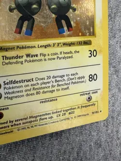 Pokemon TCG Magneton 9/102 Base Set Shadowless Holo - Image 4