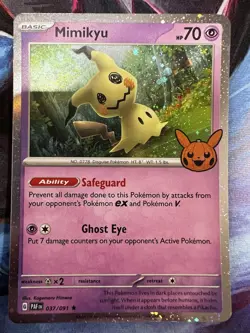 Mimikyu 037/091 Cosmos Holo Rare - Pokemon TCG Halloween Trick Or Trade 2024 NM - Image 1