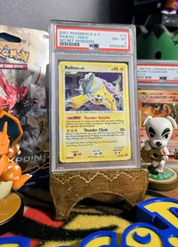 2007 Pokemon Diamond & Pearl Secret Wonders # 16 Raikou Holo PSA 8 w Holo Bleed✨ - Image 2