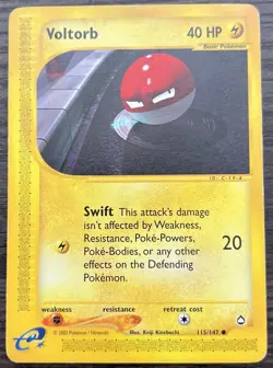 Voltorb 115/147 Pokemon TCG E-Series Aquapolis Common Heavily Played HP - Image 1