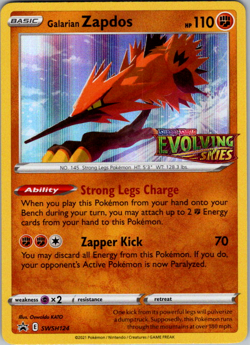 Galarian Zapdos - SWSH124 - Prerelease - Sword & Shield Promo - NM - Image 1