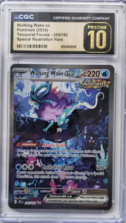 💥CGC 10 Walking Wake EX 205/162 Pokemon Temporal Forces 2024 English - Image 1