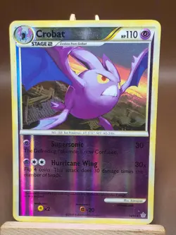 HP Crobat 14/95 HGSS Unleashed Reverse Holo Rare Pokemon Card - Image 1