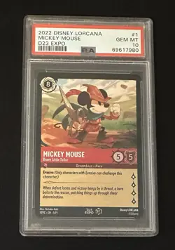 Disney Lorcana Mickey Mouse Brave Little Tailor D23 Expo Promo PSA 10 GEM MINT - Image 1