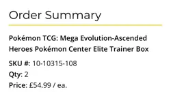 Pokemon TCG x2 Ascended Heroes ETB Pokemon Center PRE-SALE Confirmed‼‼ - Image 3