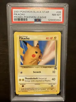 PIKACHU BLACK STAR PROMO 26 2001 POKEMON - PSA NM-MT 8 - Image 1