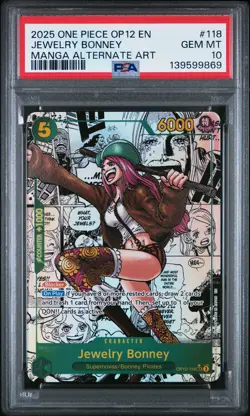 2025 ONE PIECE OP12-LEGACY OF THE MASTER #118 JEWELRY BONNEY PSA 10 - Image 1