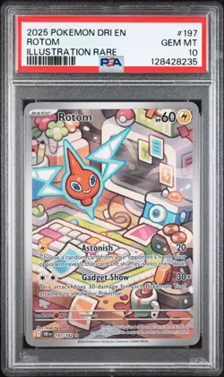 ROTOM ILLUSTRATION RARE #197 PSA 10 2025 POKEMON DRI EN DESTINED RIVALS - Image 1