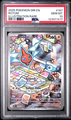 2025 POKEMON DRI EN-DESTINED RIVALS ILLUSTRATION RARE #197 ROTOM PSA 10 - Image 1