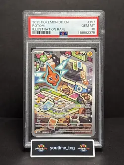 2025 Pokemon Dri En-Destined Rivals Illustration Rare Rotom #197 PSA 10 - Image 1