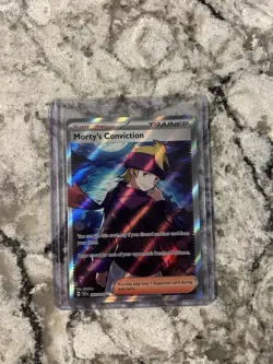 Pokemon TCG S&V Temporal Forces Morty's Conviction 201/162 Full Art Trainer - Image 1
