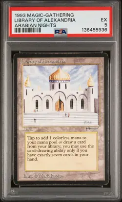 1993 MTG ARABIAN NIGHTS LIBRARY OF ALEXANDRIA PSA 5 - Image 1