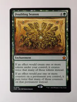 Doubling Season 216 FDN Foundations MTG Lukacs Green Enchantment Mythic Rare NM - Image 1