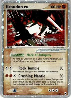 2004 Pokemon Hidden Legends TCG LP Holo Ultra Rare Groudon ex #93 - Image 1