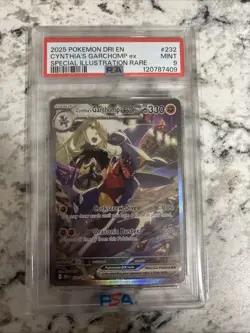 Pokemon Destined Rivals Cynthia's Garchomp EX SIR #232/182 PSA 9 MINT - Image 1