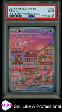 MEW EX 151 ULTRA-PREMIUM COLL POKEMON SVP DE-SV BLACK STAR PROMO 2023 053 PSA 9 - Image 1