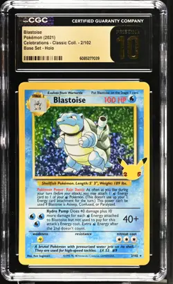 2021 Pokemon Celebrations Blastoise Holo Base Set Classic #2 CGC 10 Pristine - Image 1