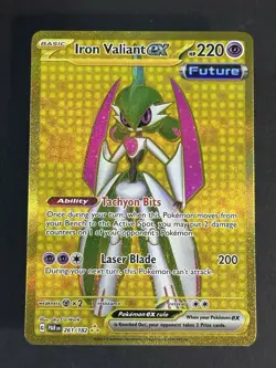 Iron Valiant ex 261/182 - Pokemon Sv04: Paradox Rift - Gold Card - Holo (75) - Image 1