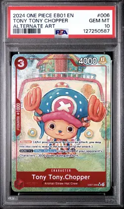 Tony Tony Chopper 2024 One Piece Memorial EB01-006 English Alt Art PSA 10 Card - Image 1