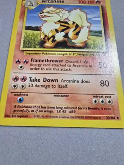Pokemon TCG Arcanine Base Set, Unlimited Uncommon Card 23/102 Never Played, NM! - Image 2