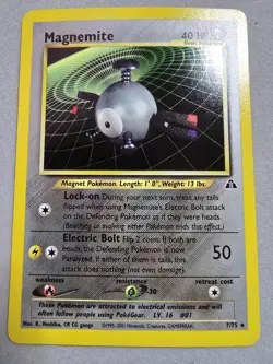 Pokemon TCG Magnemite 7/75 Neo Discovery Unlimited Edition Rare Holo Card -LP - Image 1