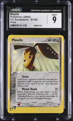 CGC 9 MINT Mawile 2003 EX Sandstorm 9/100 Holo Pokemon Card - Image 1
