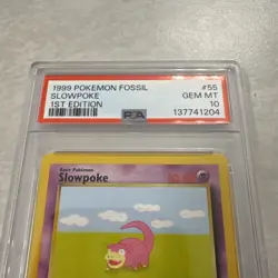 Slowpoke 55/62 Fossil Regular Graded PSA 10 Gem Mint Pokemon Card - Image 2