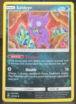 Pokemon TCG Sableye 88/168 Sm-Celestial Storm Reverse Holo Card - Image 1