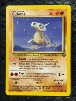 Cubone 50/64 Base Set Series Jungle Common 1999 Basic Pokemon Card TCG WOTC NM - Image 1