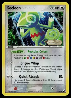 Pokemon Card - Kecleon Legend Maker 37/92 Uncommon Reverse Holo Stamped - Image 1