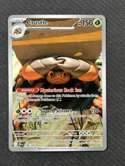 Pokemon TCG Crustle Rare Holo Illustration Card 186/182 Sv10: Destined Rivals NM - Image 1