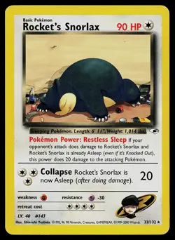 Pokemon Card Rocket's Snorlax 33/132 Gym Heroes - Image 1