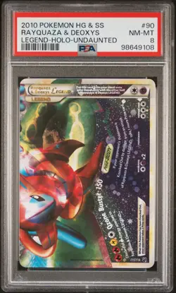 PSA 8 Rayquaza & Deoxys Legend Bottom Half 90/90 Undaunted Graded Pokemon Card - Image 1