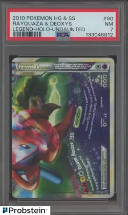 2010 Pokemon HG & SS Legend Undaunted #90 Rayquaza & Deoxys Holo PSA 7 NM - Image 1